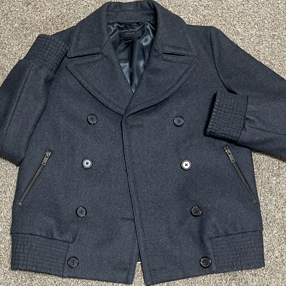 J.Crew Women’s Wool Bomber Peacoat, Size 4